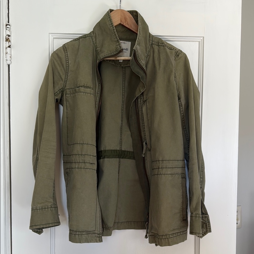 Madewell Green Military Field Coat with Adjustable Waist